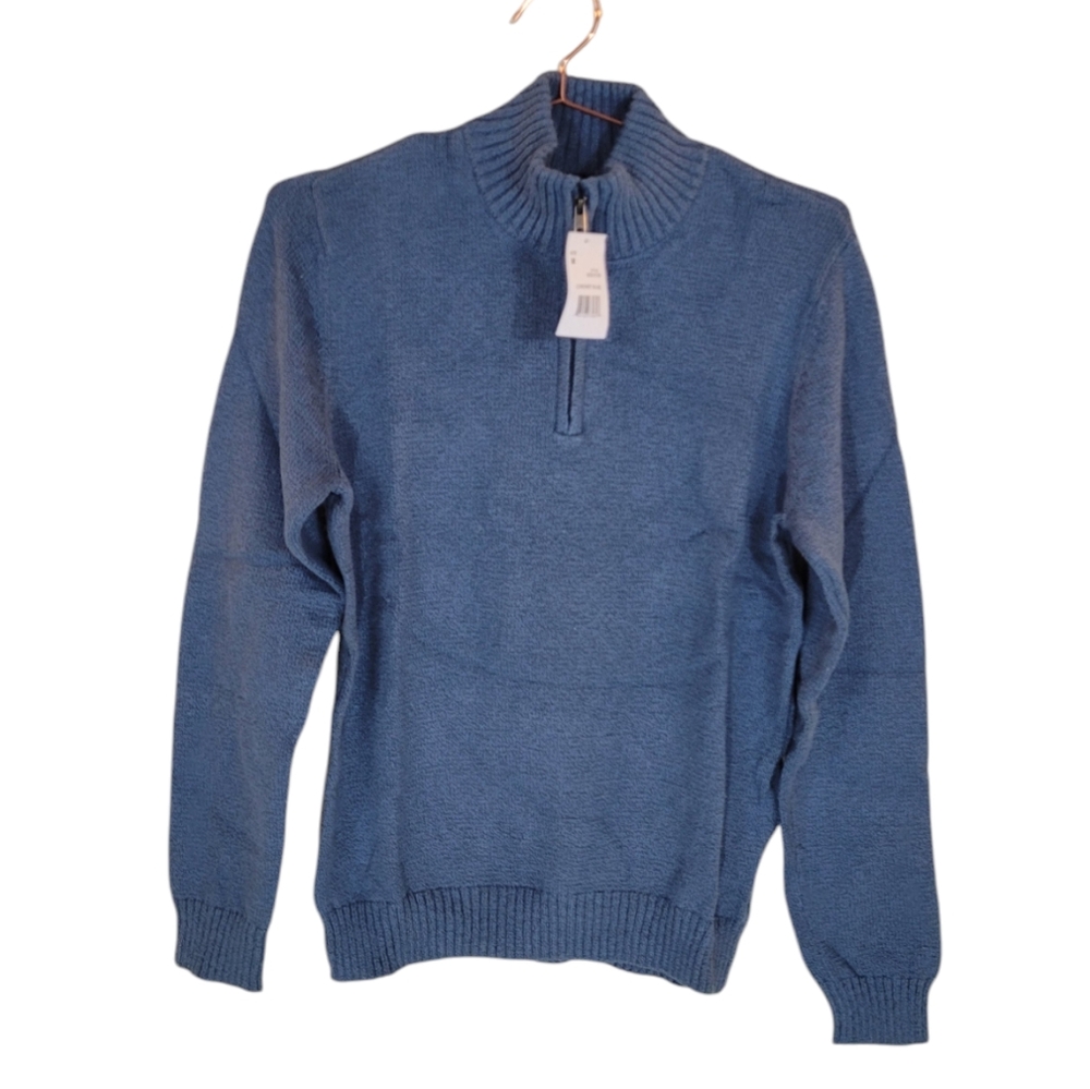 EVEN TIDE Coronet Blue Quarter Zip Sweater Size M